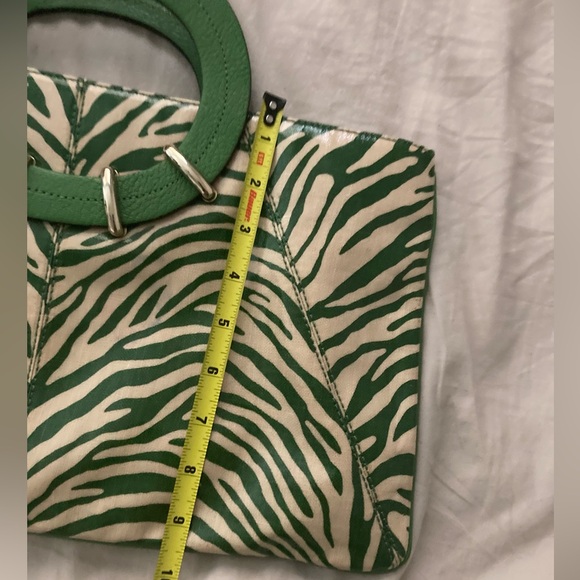 y2k 2000’s vintage Kate Spade satchel purse handbag green zebra animal print - Picture 6 of 11
